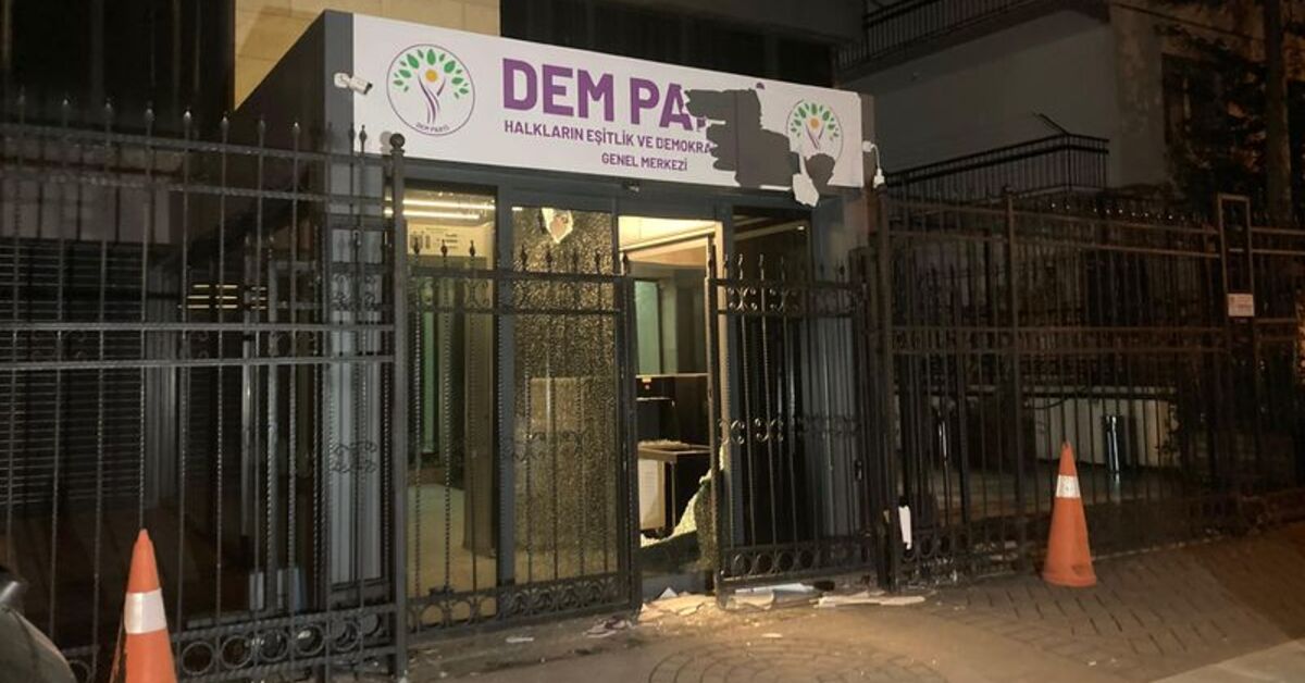 DEM Parti Genel Merkezi’ne taşlı saldırı: 1 gözaltı